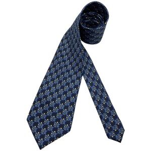 NINA RICCI Navy Floral Leaf Silk LUXURY Tie FRANCE